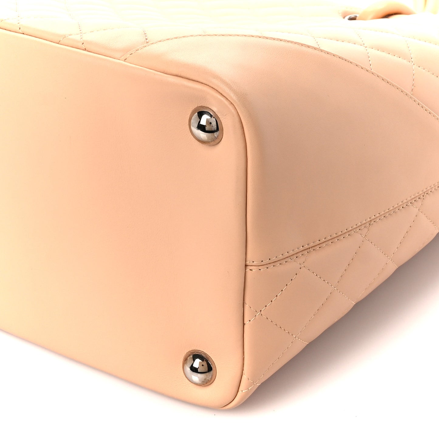 Calfskin Quilted Large Cambon Tote Beige