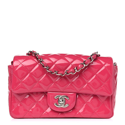 Chanel Patent Calfskin Quilted Mini Rectangular Flap Pink 1 of 4