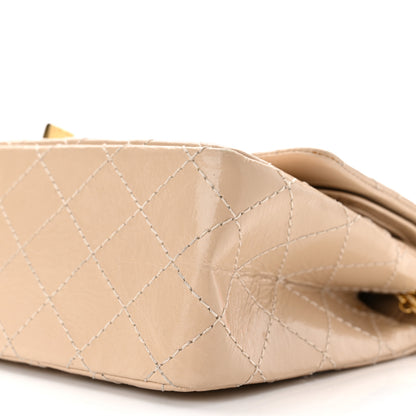 Chanel Patent Distressed Calfskin Quilted 2.55 Reissue 225 Flap Beige 10 of 12