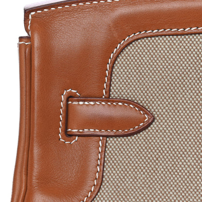 Hermes Toile Natural Barenia Flag Birkin 35 Fauve 5 of 17