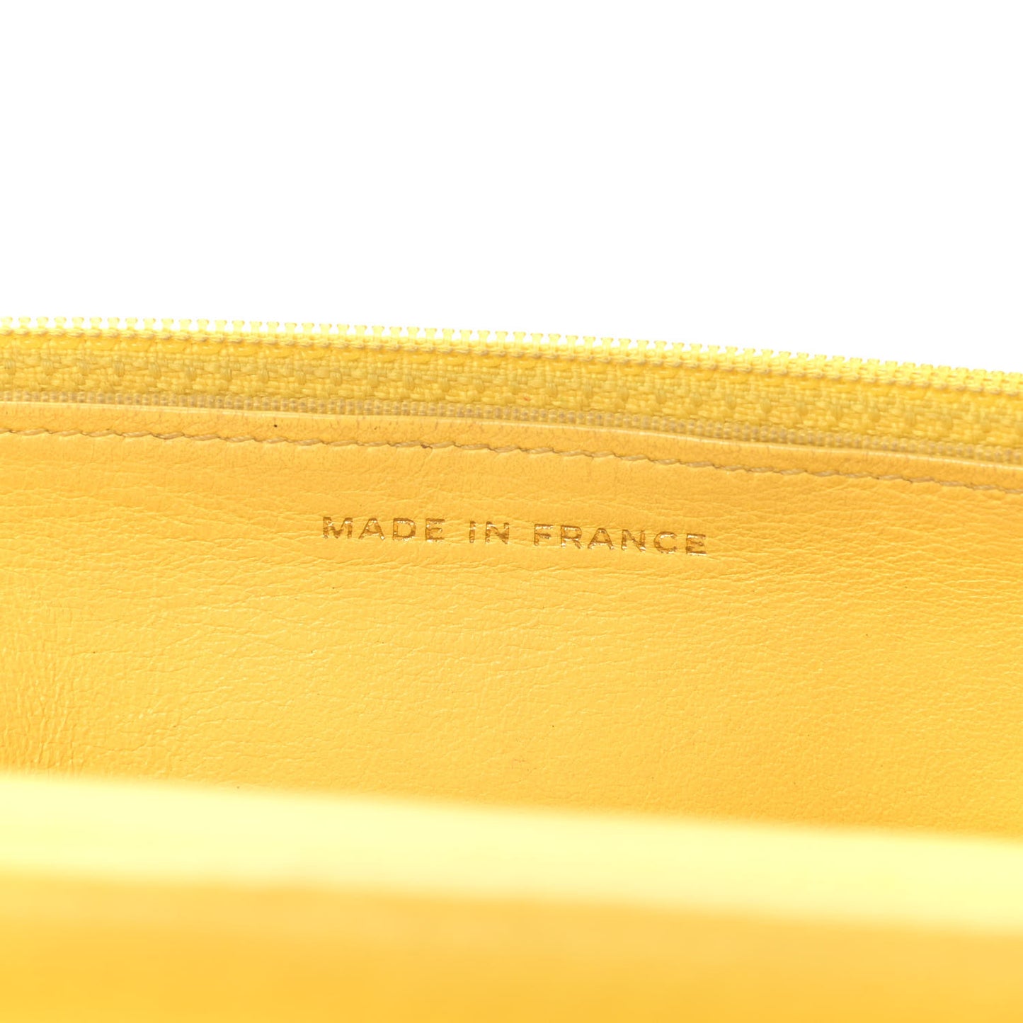 Lambskin Quilted Wallet on Chain WOC Yellow