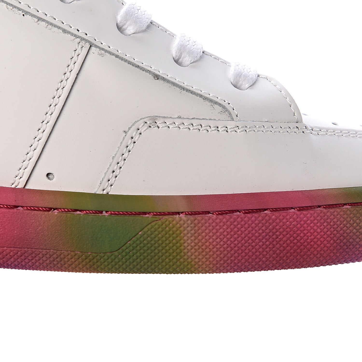 Saint Laurent Calfskin Mens Signature Court Classic SL/10H High Top Sneakers 41 Off White Multicolor Tie-Dye 20 of 26