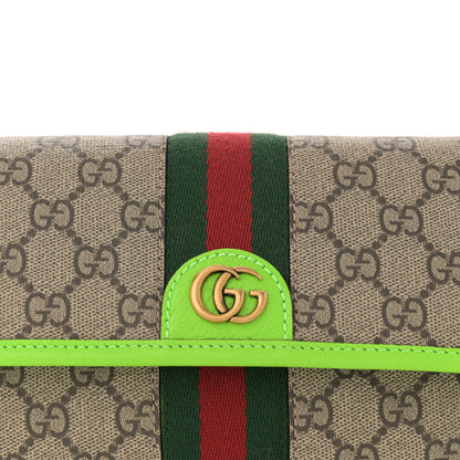 Gucci GG Supreme Monogram Web Small Ophidia Belt Bag Beige Ebony Electric Green 8 of 11