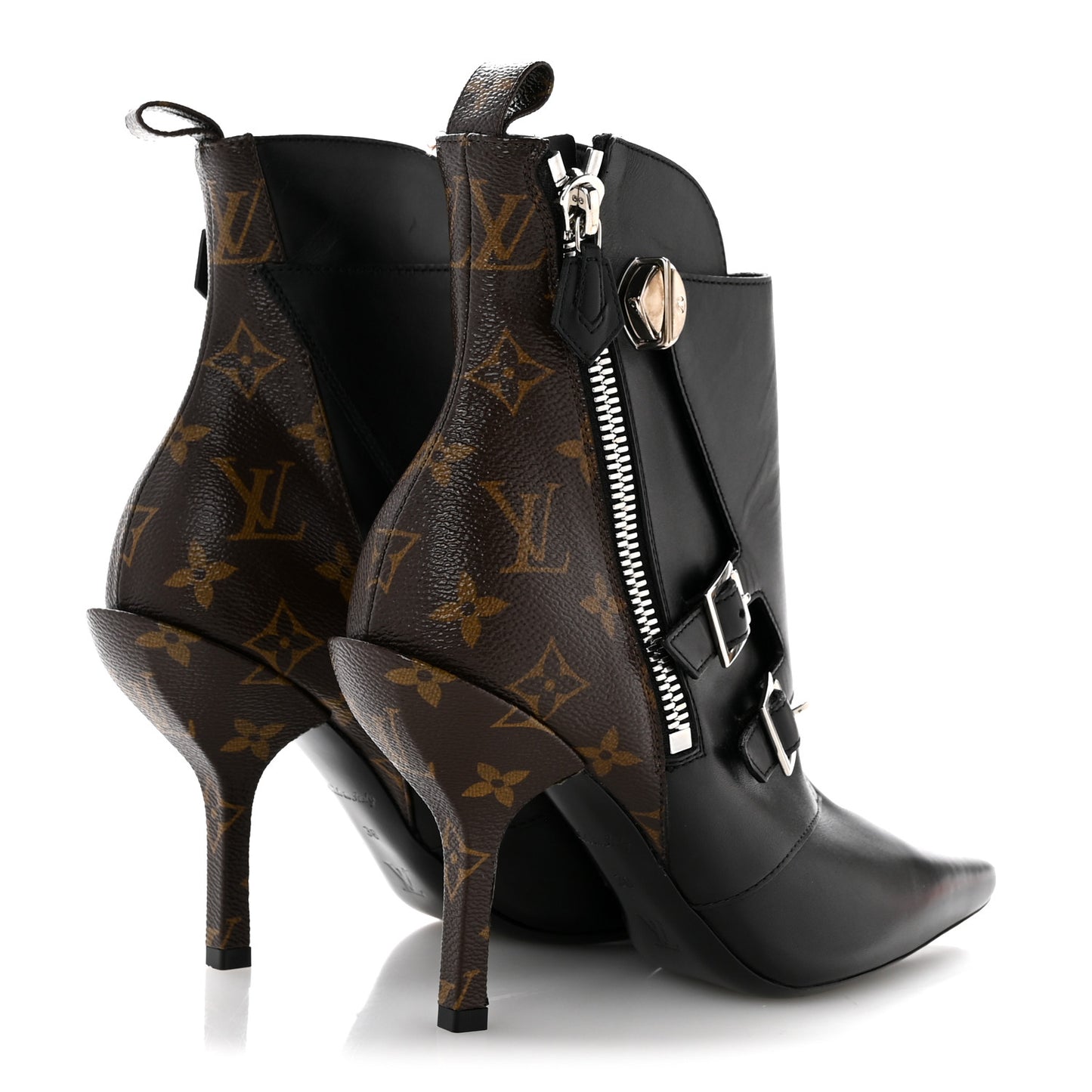 Calfskin Monogram Janet Ankle Boots 38 Black