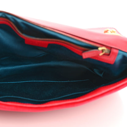 Gucci Velvet Matelasse Medium GG Marmont Shoulder Bag Hibiscus Red 5 of 14