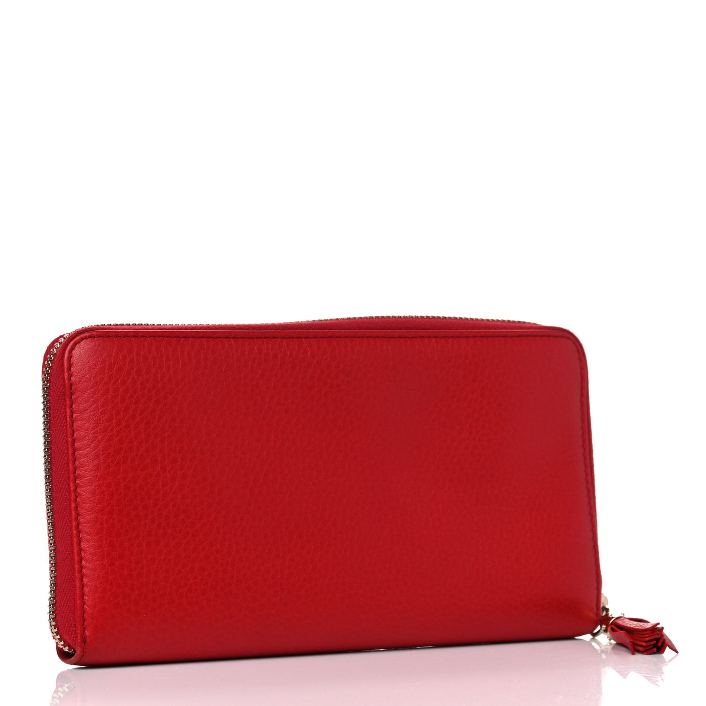 Pebbled Calfskin Soho Zip Around Wallet Red