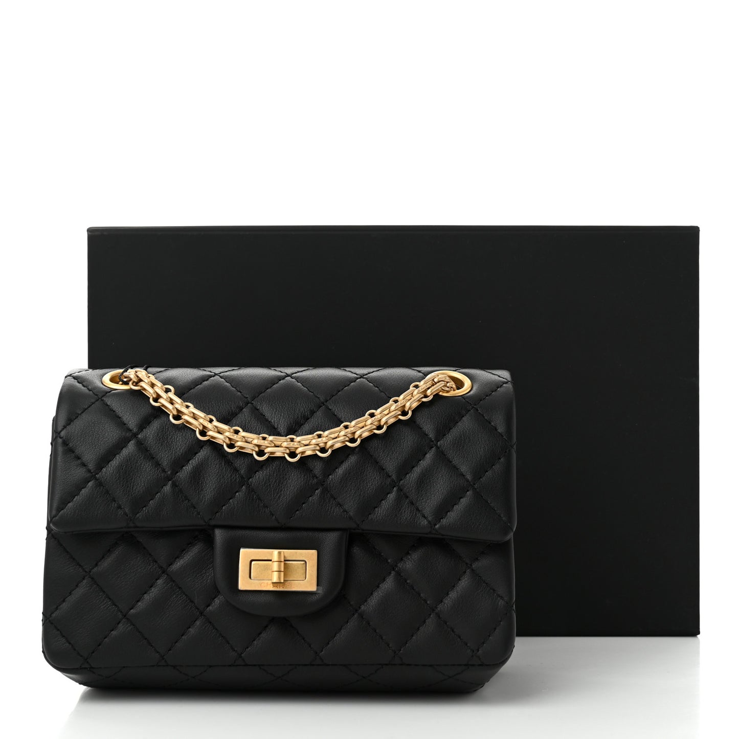Calfskin Quilted 2.55 Reissue Mini Flap Black