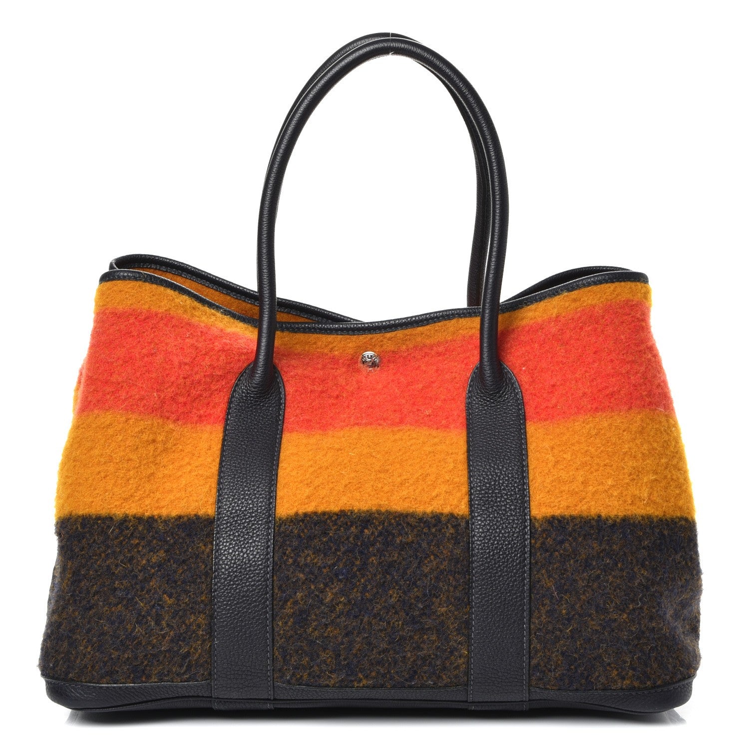 Hermes Wool Rocabar Garden Party Tote 36 MM Orange Black 1 of 6