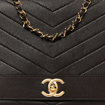 Chanel Lambskin Chevron Maxi Flap Bag Dark Brown 9 of 11