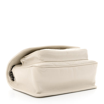 Saint Laurent Crinkled Calfskin Matelasse Monogram Baby Niki Chain Satchel Ivory 4 of 10