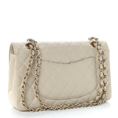 Chanel Caviar Quilted Medium Double Flap Light Beige 2 of 8