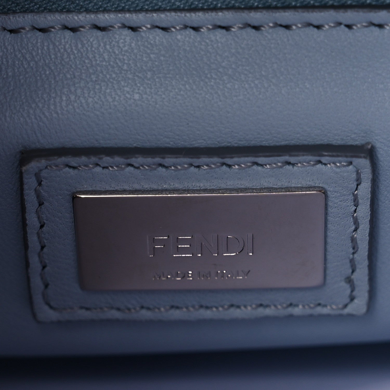 Fendi Nappa Organza Feather Mini Peekaboo Iconic Satchel Blue Multicolor 7 of 12