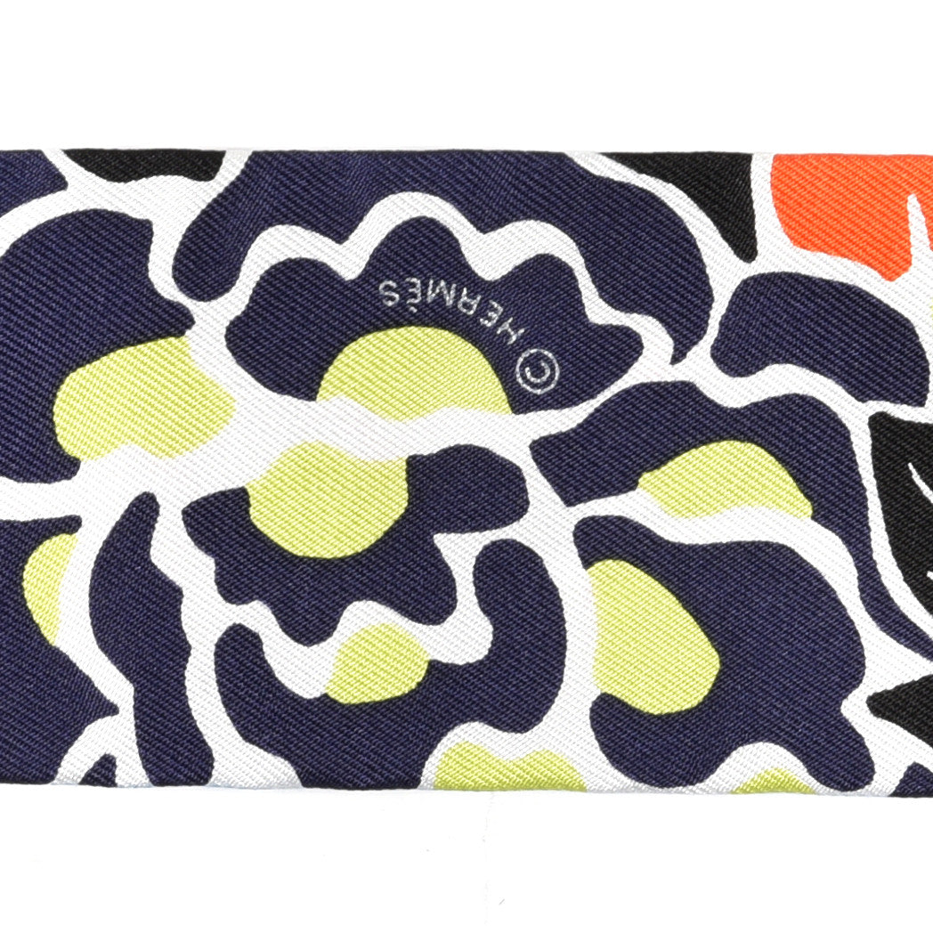 Silk Bingata Twilly Black Red Multicolor