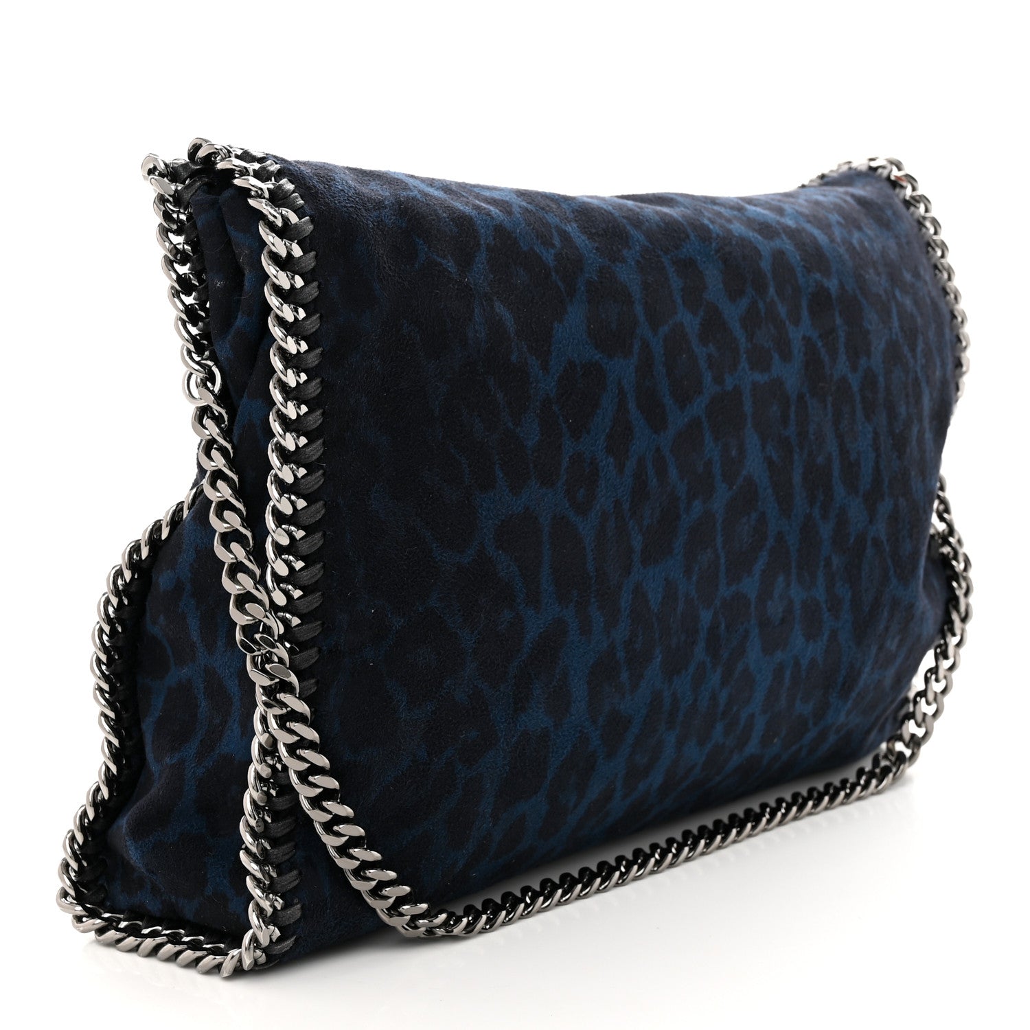 Stella McCartney Shaggy Deer Leopard Print Small Falabella Tote Blue 3 of 10