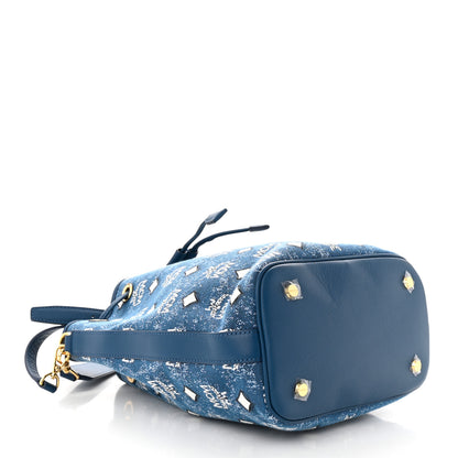 MCM Jacquard Medium Drawstring Blue Denim 5 of 10