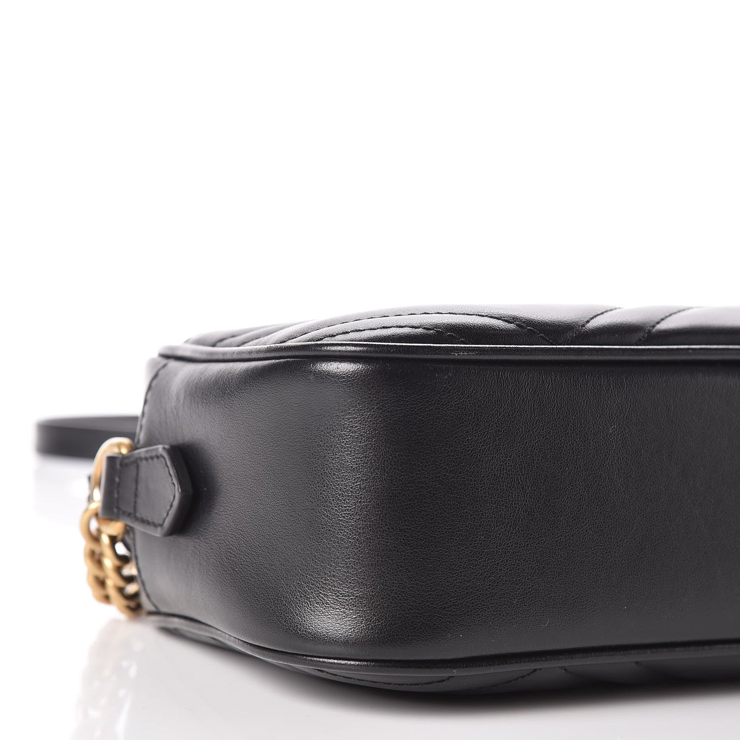 Calfskin Matelasse Small GG Marmont Chain Shoulder Bag Black