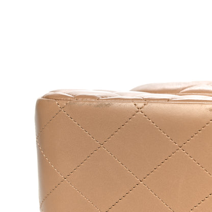 Chanel Lambskin Quilted Jumbo Double Flap Dark Beige 29 of 31