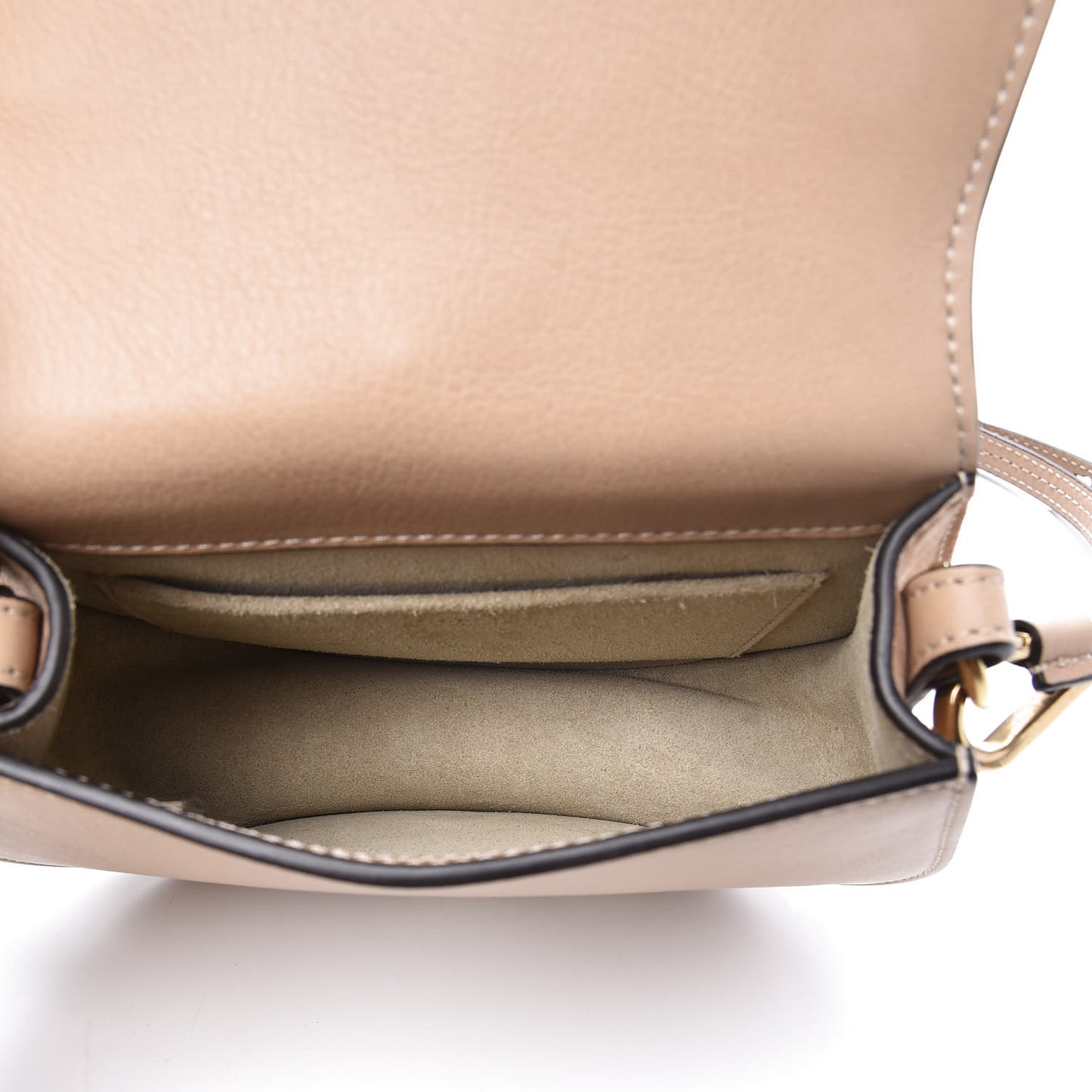 Calfskin Suede Small Nile Bracelet Bag Biscotti Beige