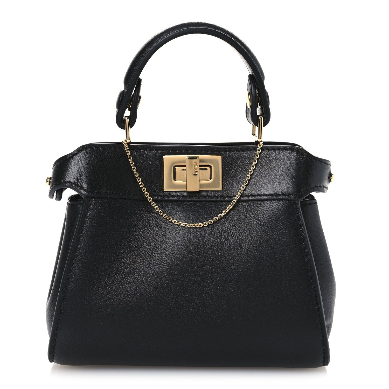 Fendi Nappa Nano Peekaboo Satchel Black 1 of 11