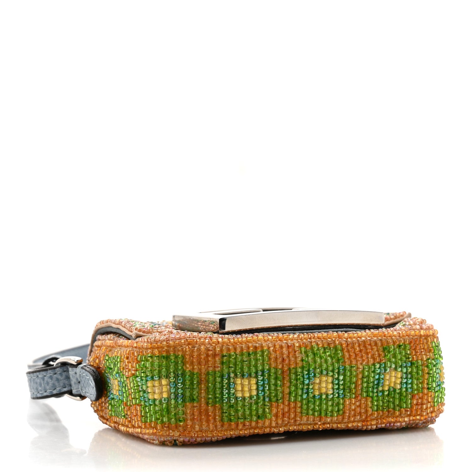 Fendi Perline Glass Karung Beaded Nano Maxi Buckle Baguette Charm Multicolor Azzurro Glicine 4 of 11