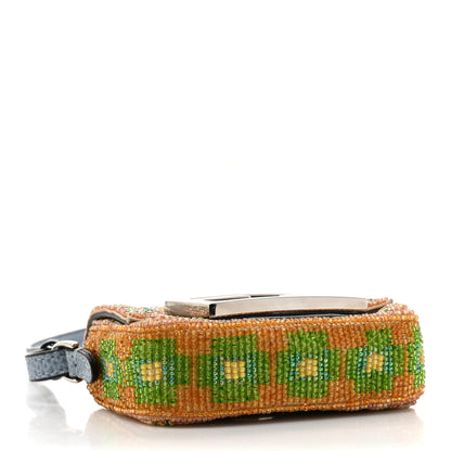 Fendi Perline Glass Karung Beaded Nano Maxi Buckle Baguette Charm Multicolor Azzurro Glicine 4 of 11