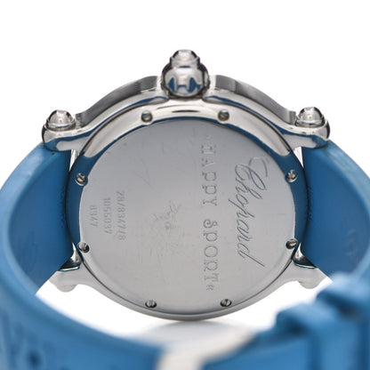 Chopard Stainless Steel Rubber Diamond 38mm Happy Sport Fish Quartz Watch Blue 4 of 5
