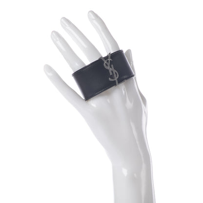 Saint Laurent Calfskin Monogram Bracelet Black 2 of 7