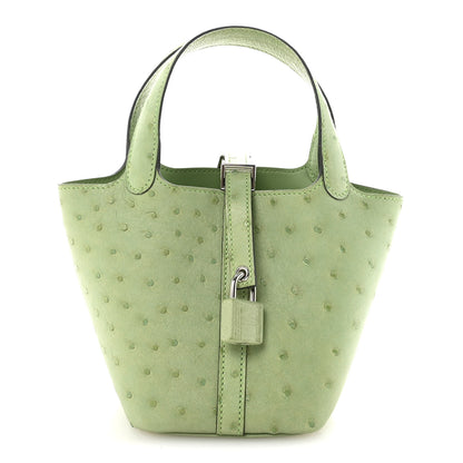 Hermes Ostrich Micro Picotin Lock Vert Criquet 1 of 10