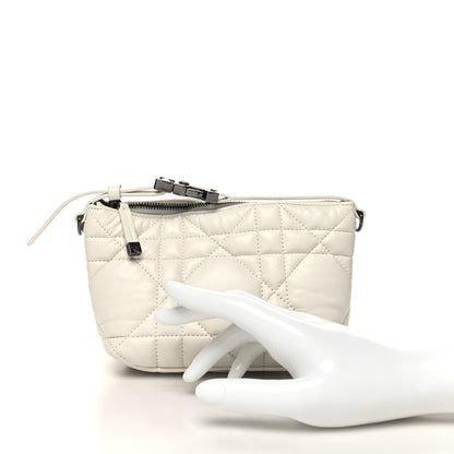Christian Dior Calfskin Macrocannage Small Diortravel Nomad Pouch Ivory 2 of 10