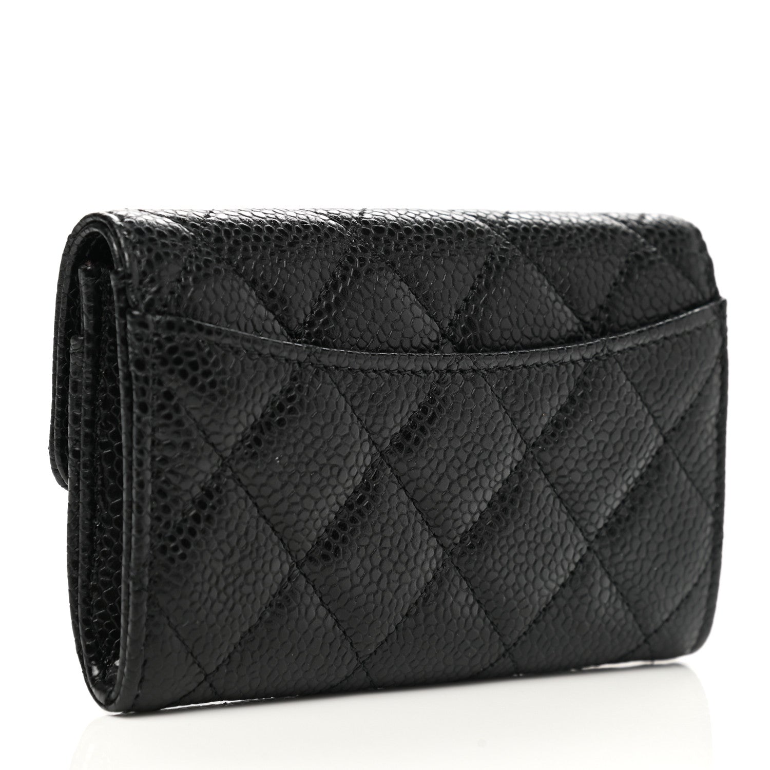 Chanel Caviar Quilted Flap Card Holder Wallet Black 3 of 9