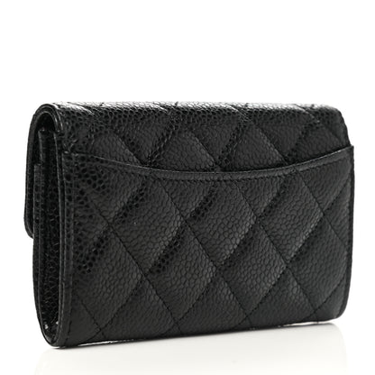 Chanel Caviar Quilted Flap Card Holder Wallet Black 3 of 9