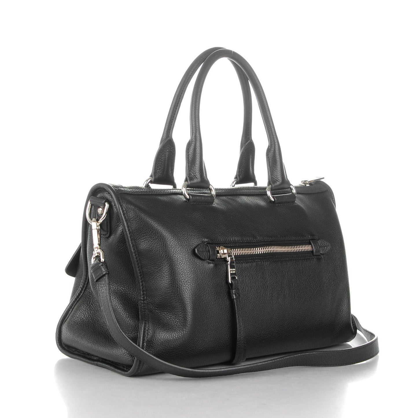 Vitello Phenix Shopping Satchel Black