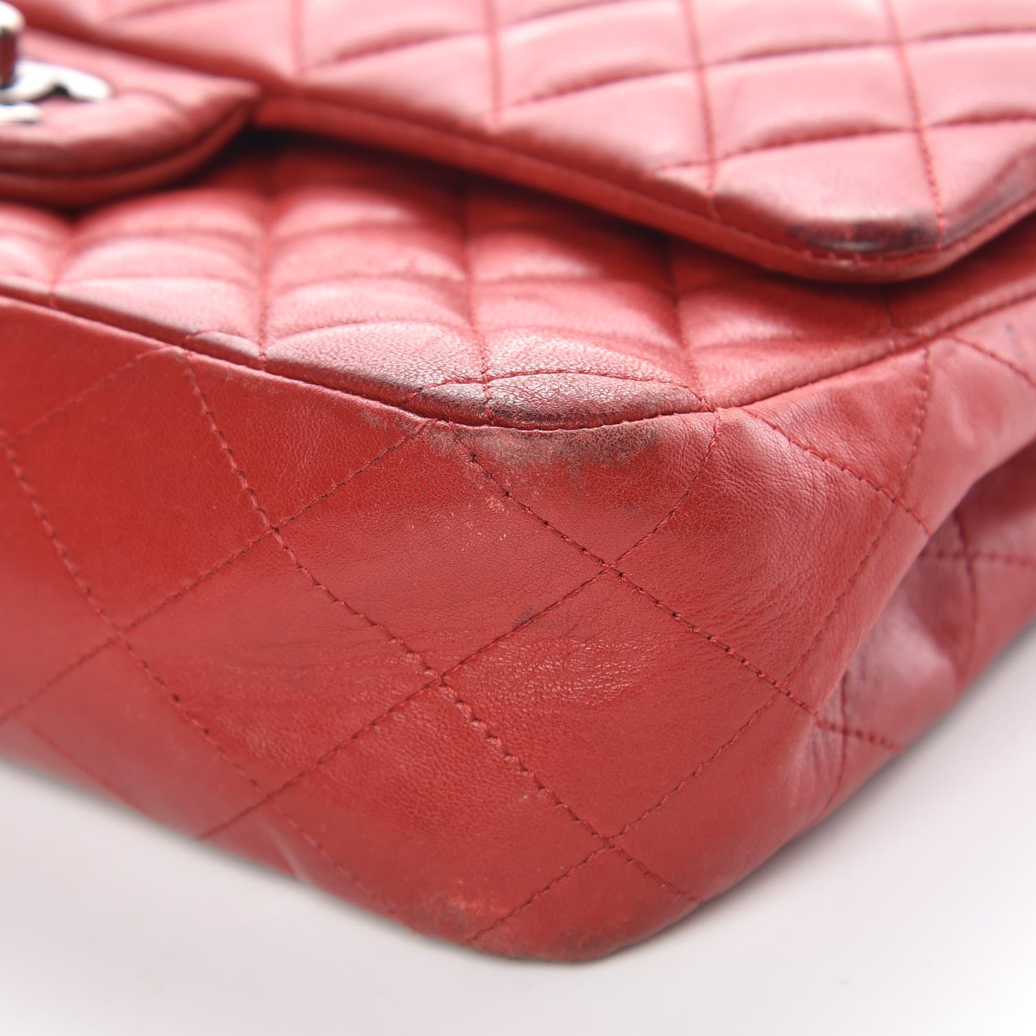 Chanel Lambskin Quilted Medium Double Flap Red 9 of 22