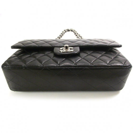 Lambskin Medium Double Flap Black