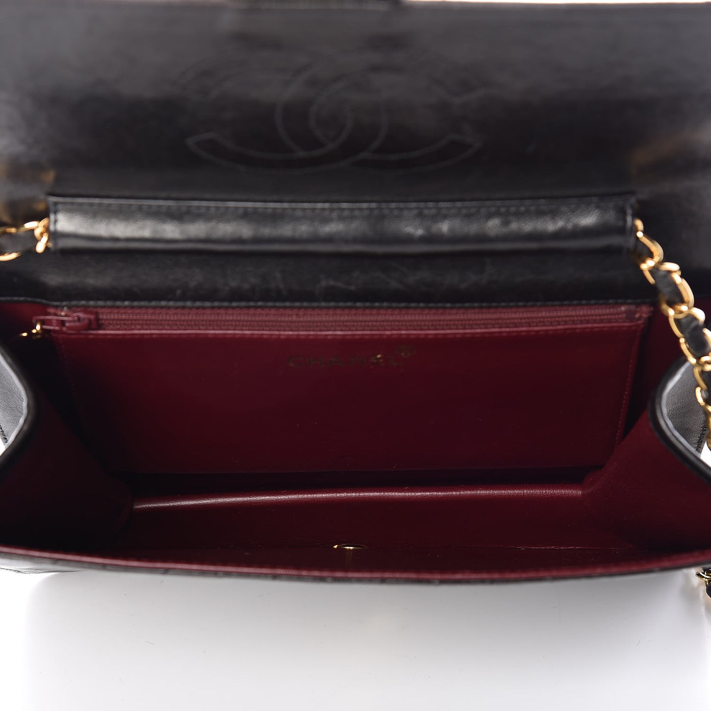 Lambskin Quilted Medium Single Flap Black
