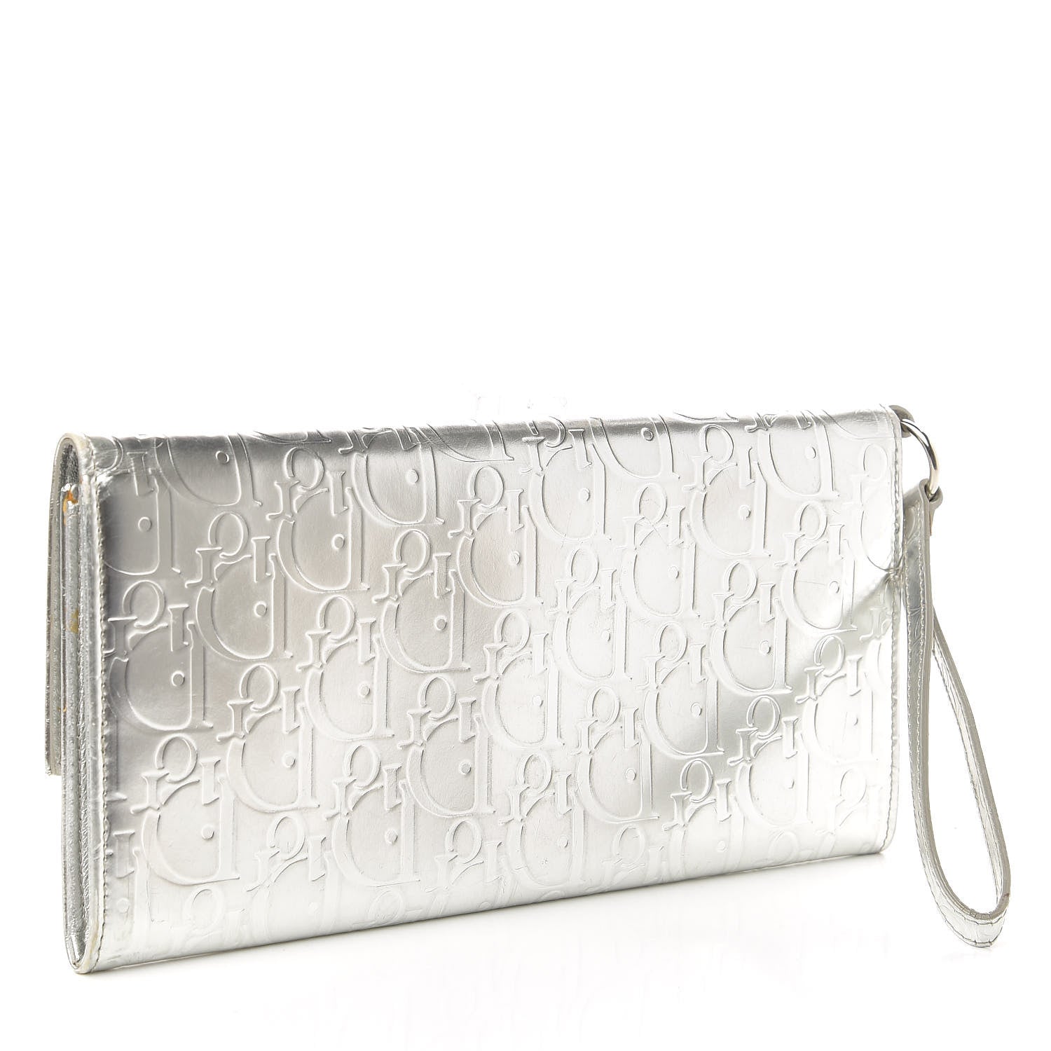 Christian Dior Metallic Patent Ultimate Wristlet Argent 3 of 11