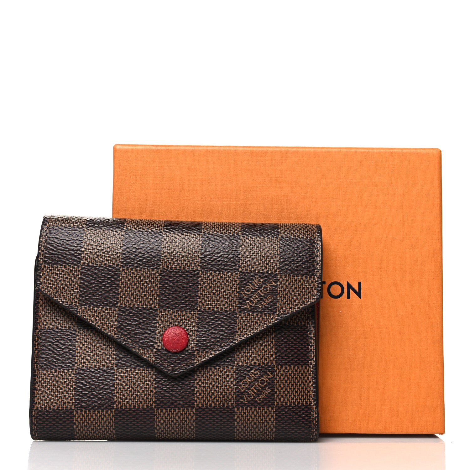 Louis Vuitton Damier Ebene Victorine Wallet Red 11 of 11