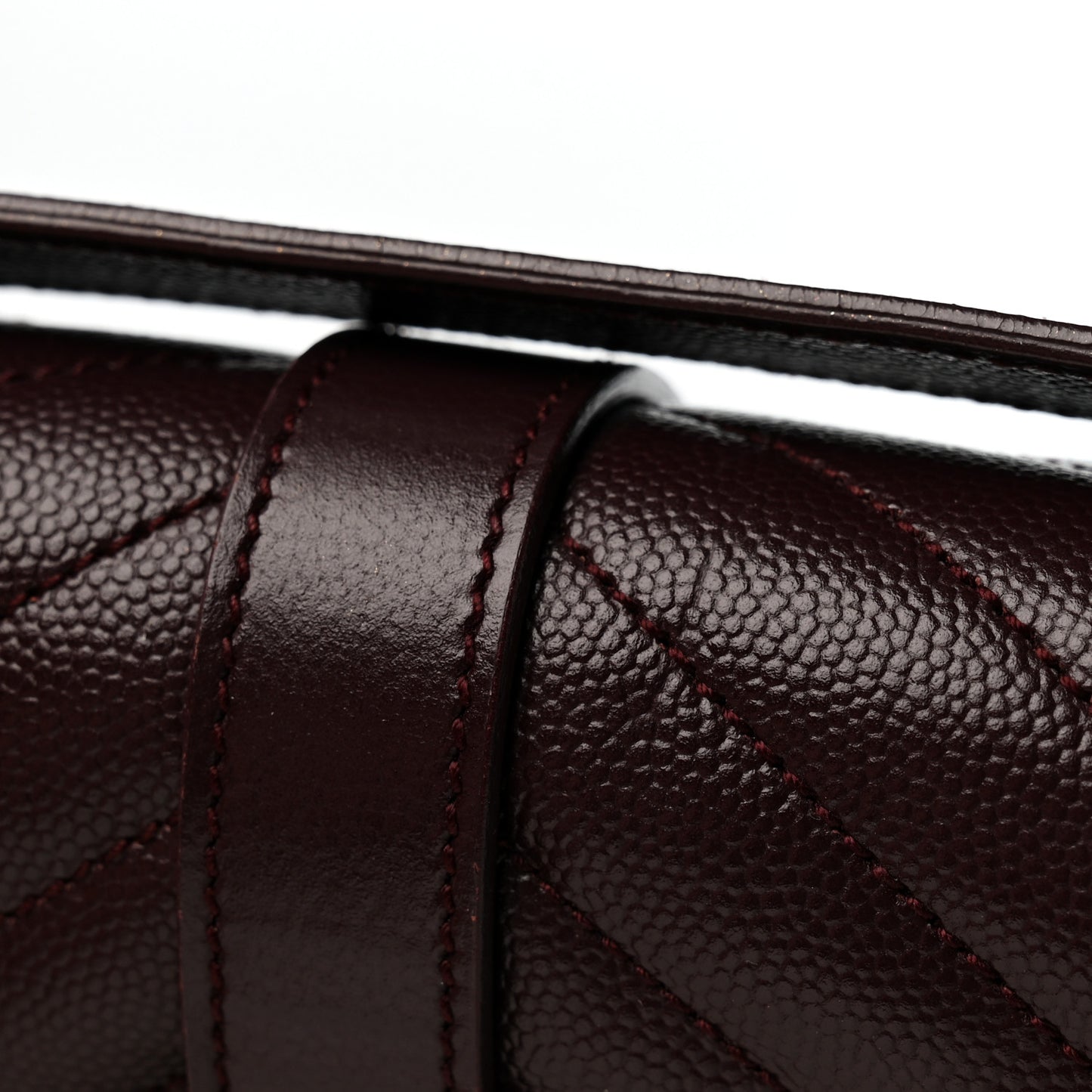 Grain De Poudre Matelasse Chevron Large Monogram Satchel Rouge Legion