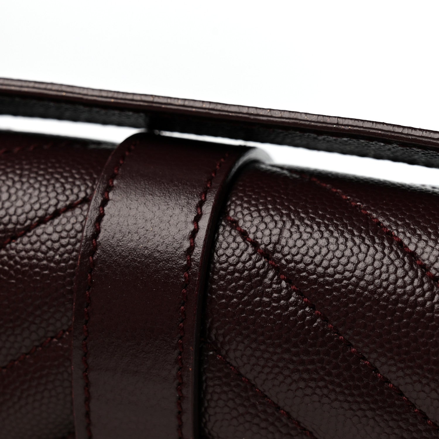 Saint Laurent Grain De Poudre Matelasse Chevron Large Monogram Satchel Rouge Legion 13 of 13