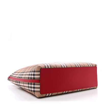 Burberry Haymarket Check Medium Reversible Tote Poppy Red 12 of 36