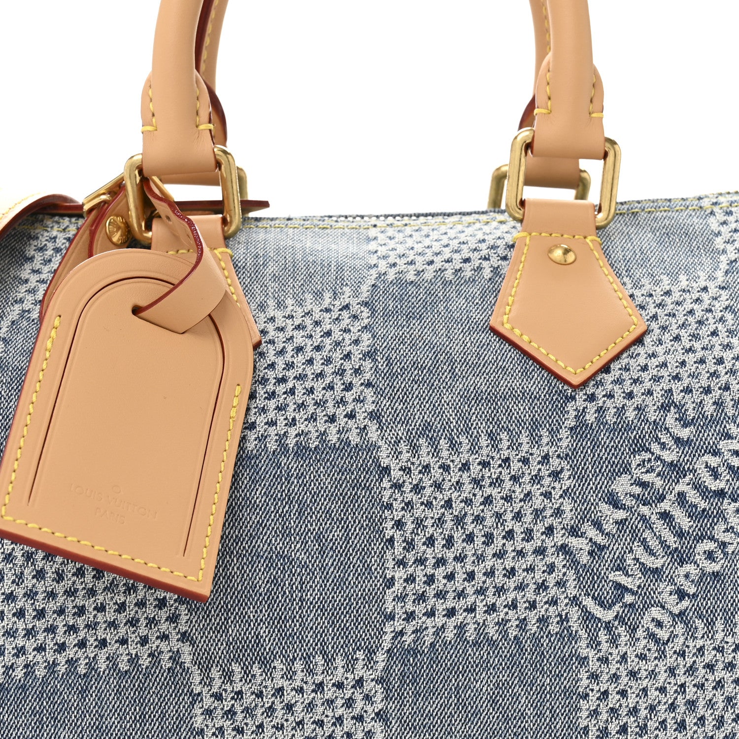 Louis Vuitton Damier Denim 3D Speedy Bandouliere 25 Bleu 7 of 10