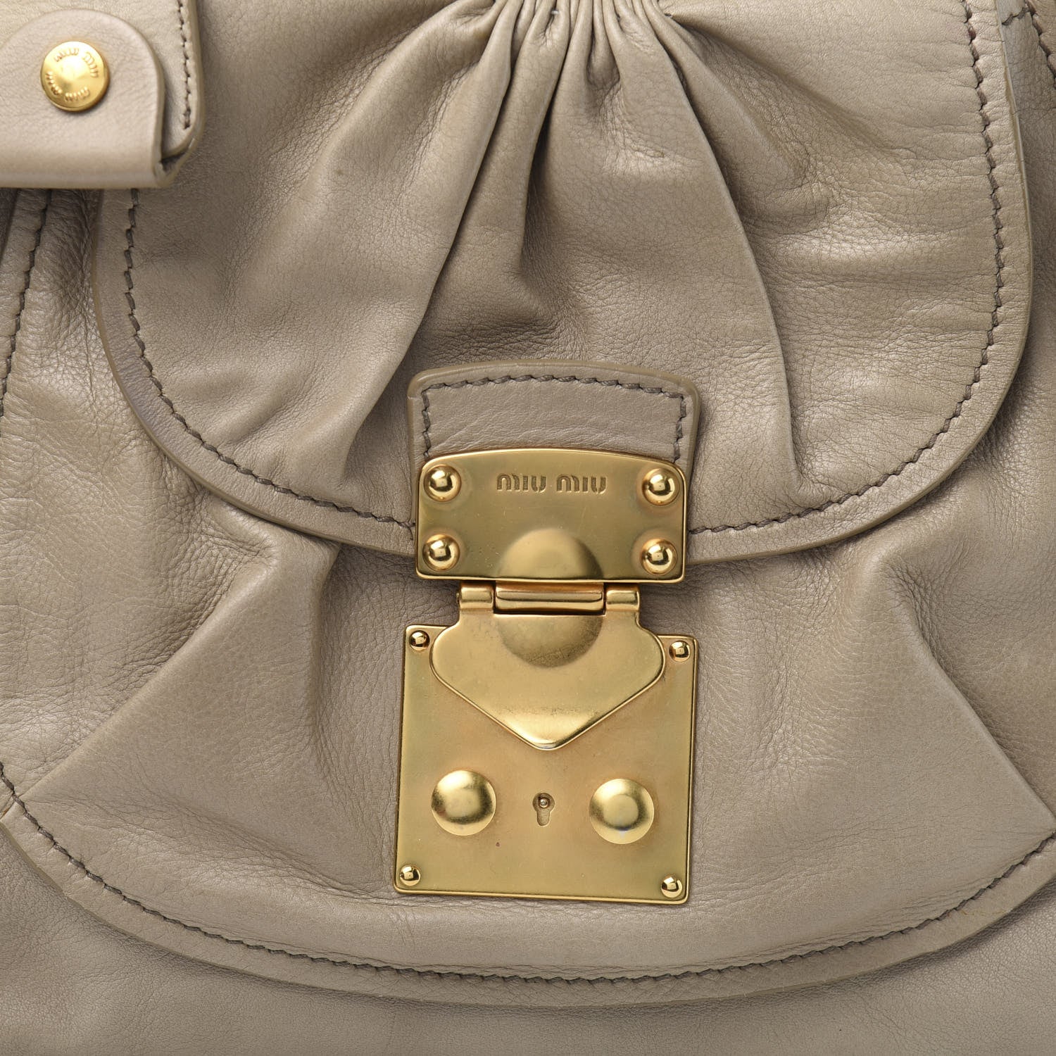 Miu Miu Vitello Lux Large Tote Alluminio 13 of 13