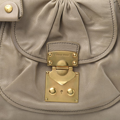 Miu Miu Vitello Lux Large Tote Alluminio 13 of 13