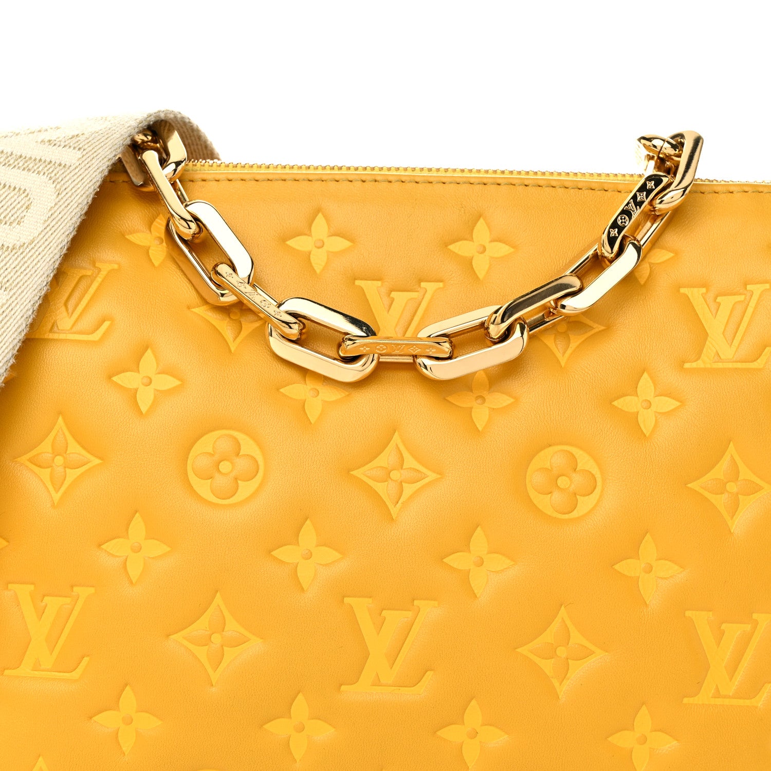 Louis Vuitton Lambskin Embossed Monogram Coussin PM Sunflower 9 of 11