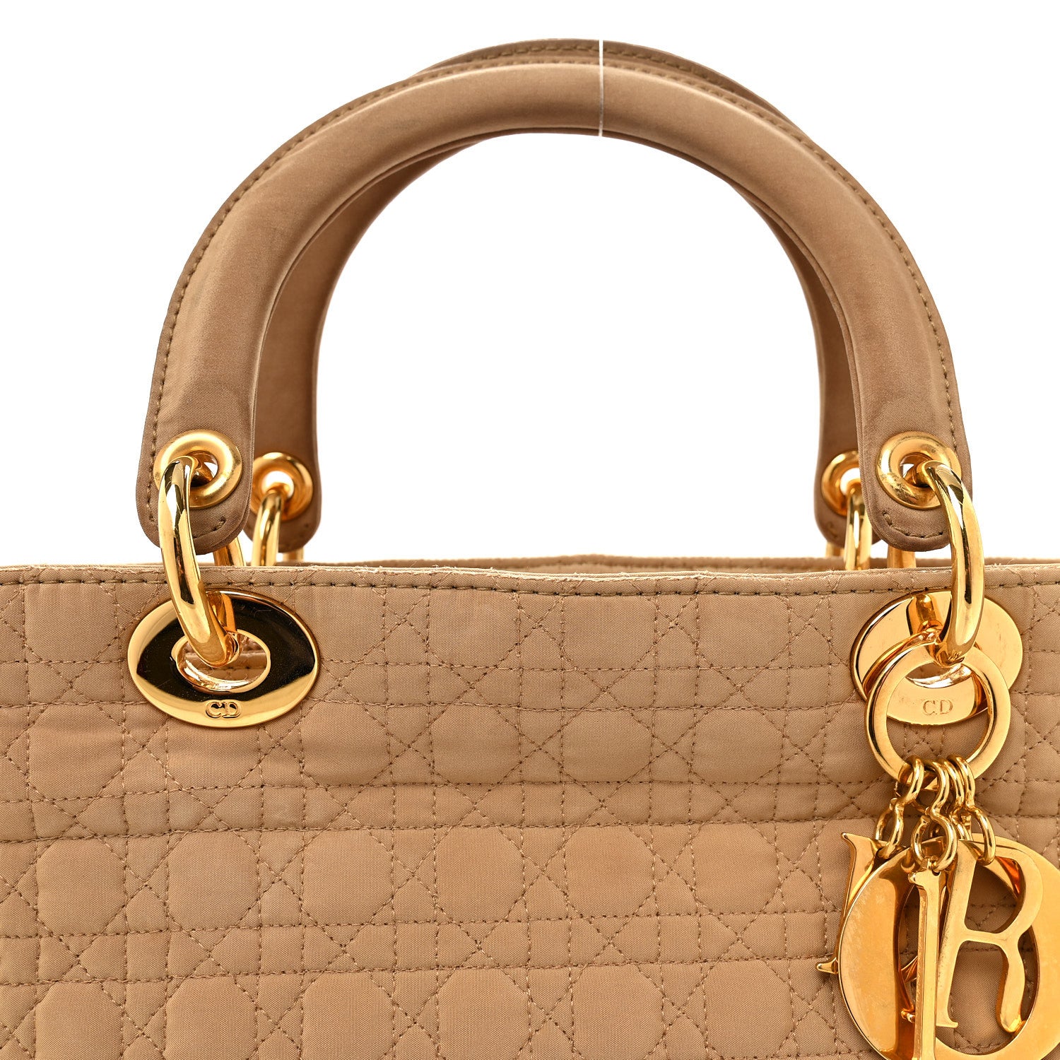 Christian Dior Nylon Cannage Large Lady Dior Tan 8 of 10