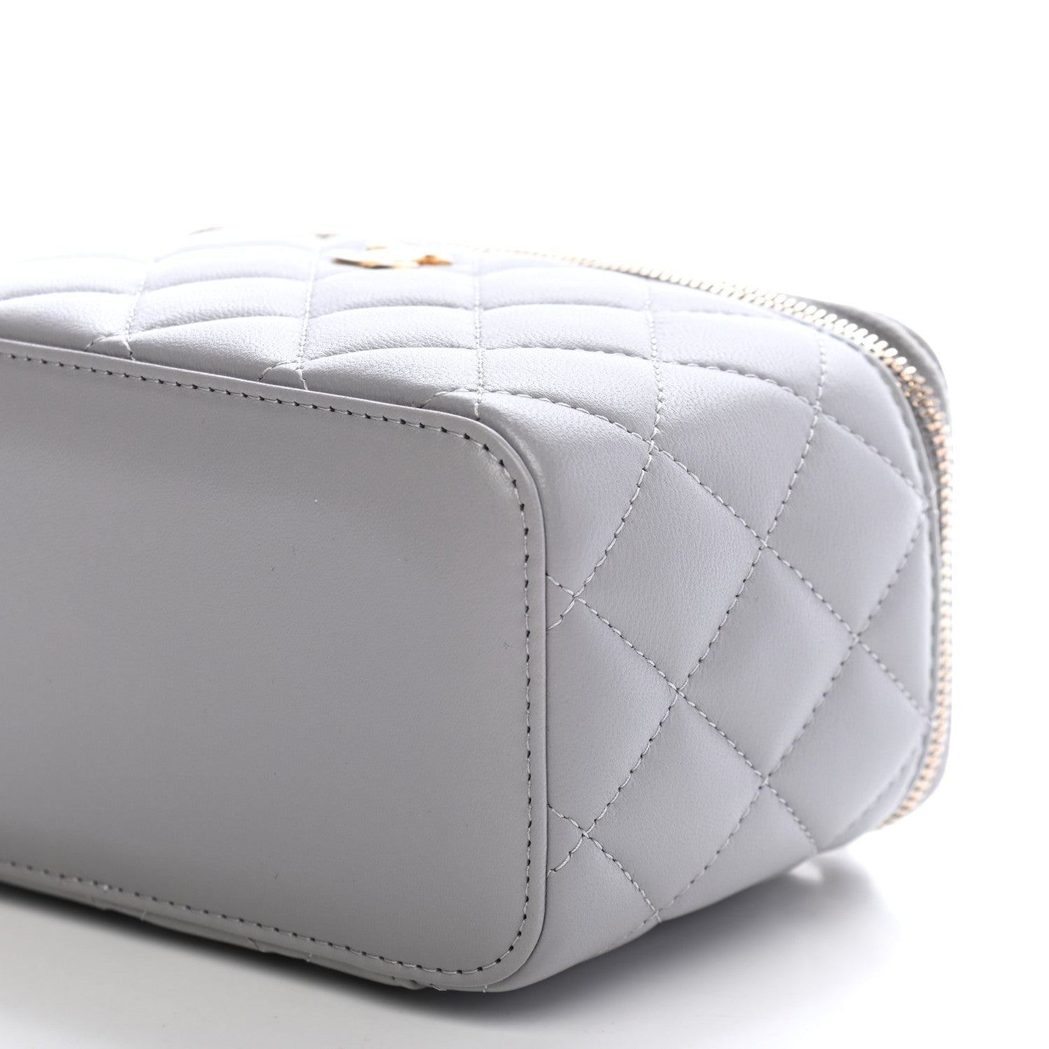 Chanel Lambskin Quilted Small Pearl Crush Vanity Case With Chain Grey 9 of 9