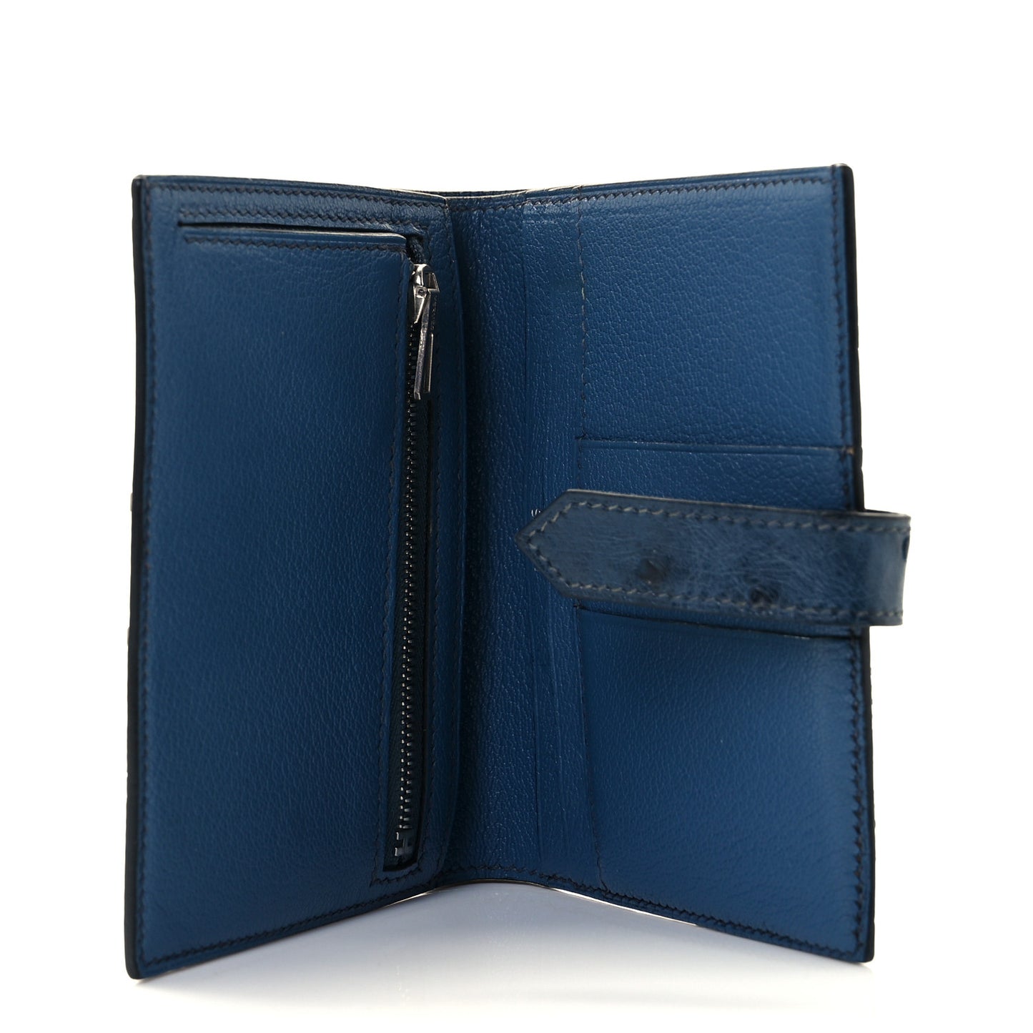 Ostrich Bearn Compact Wallet Bleu Roi