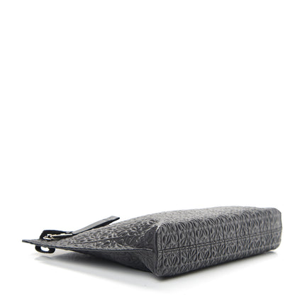 Loewe Calfskin Embossed Repeat T Pouch Black 3 of 6