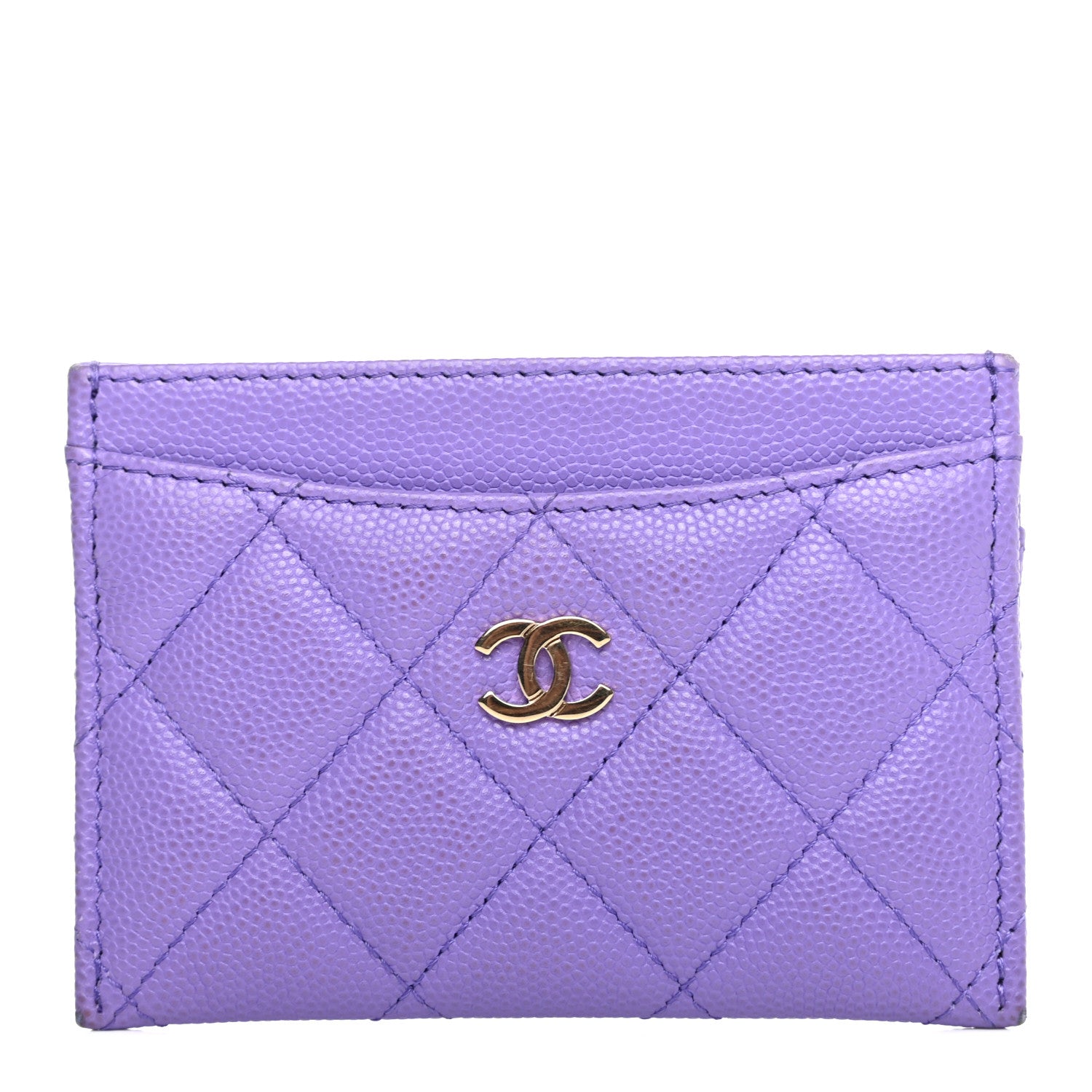 Chanel Caviar Quilted Card Holder Purple 1 of 8