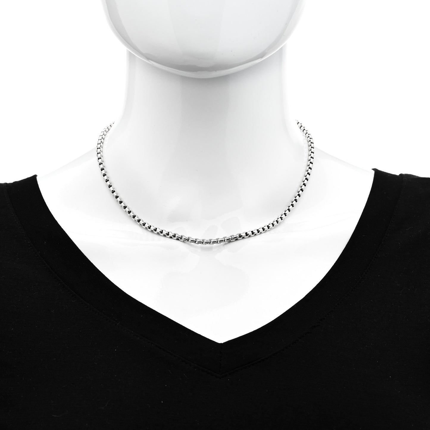 Sterling Silver 14K Yellow Gold 3.6mm Medium Box Chain Necklace 16"